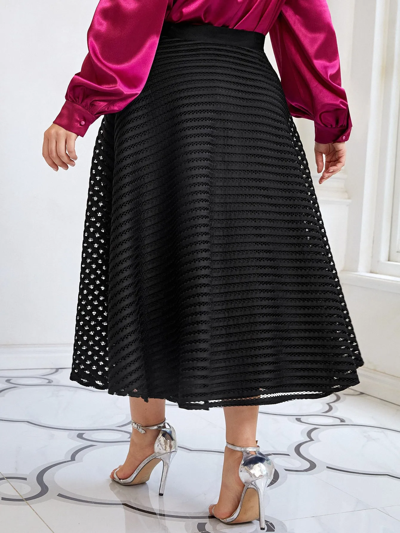 Plain Long Plus Size Skirt