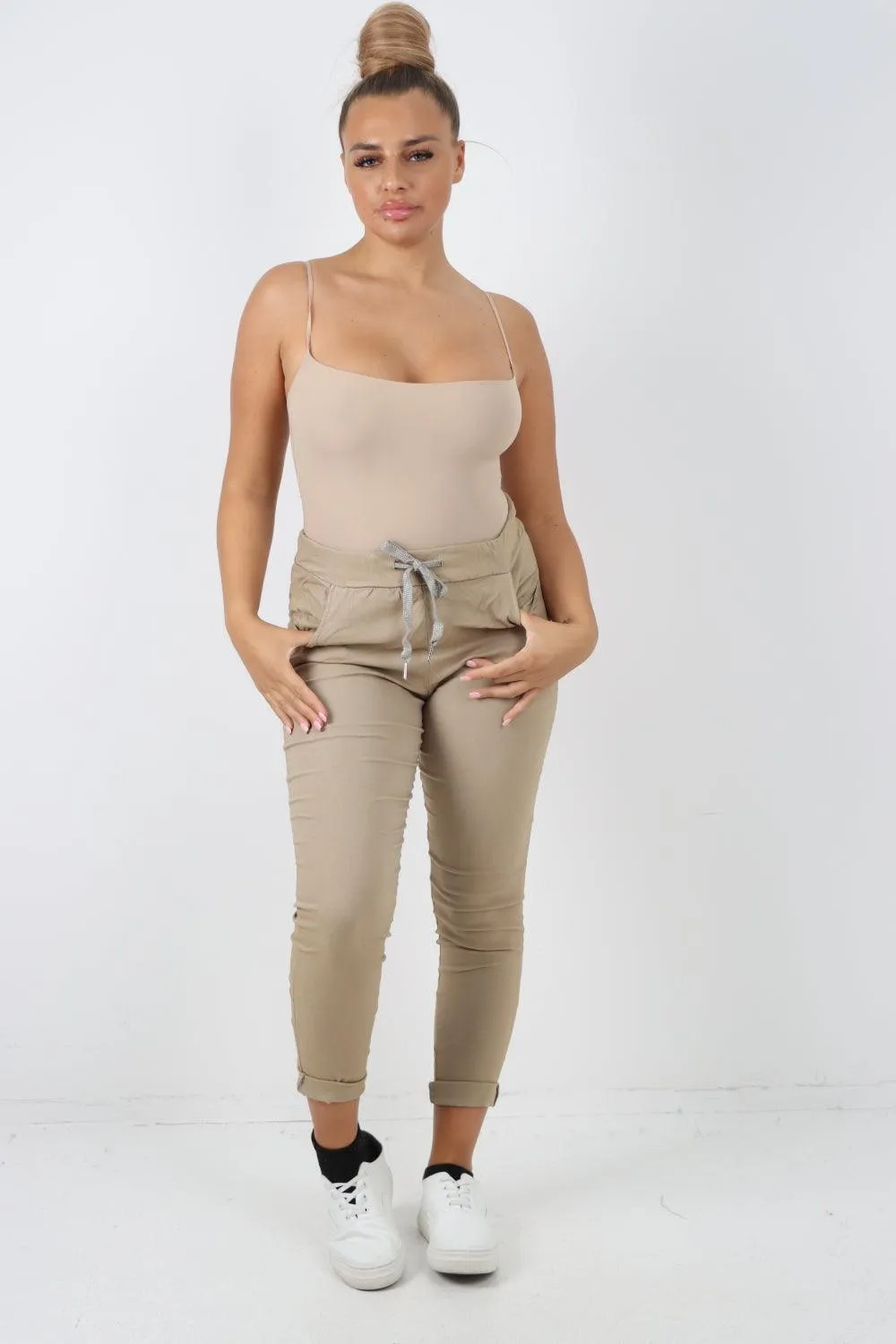 Plain Magic Drawstring Comfort Joggers