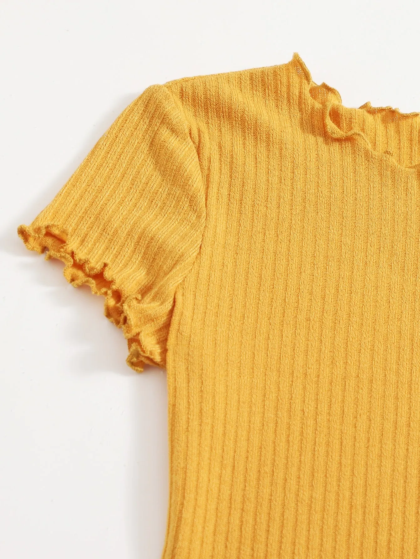 Plain Rib-Knit Short Sleeve Round Neck Pencil Natural Short Plus Size Dress