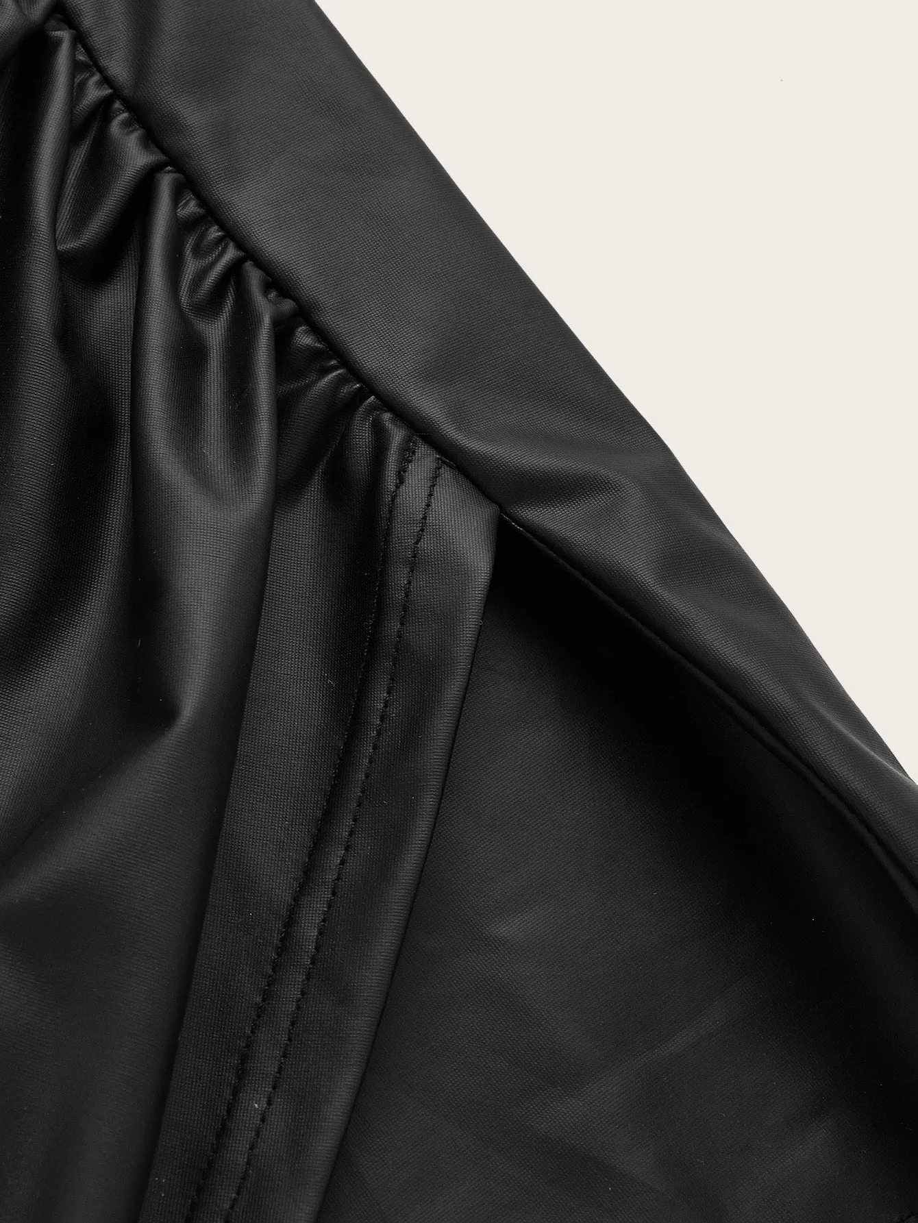 Plain Ruched Short Plus Size Skirt