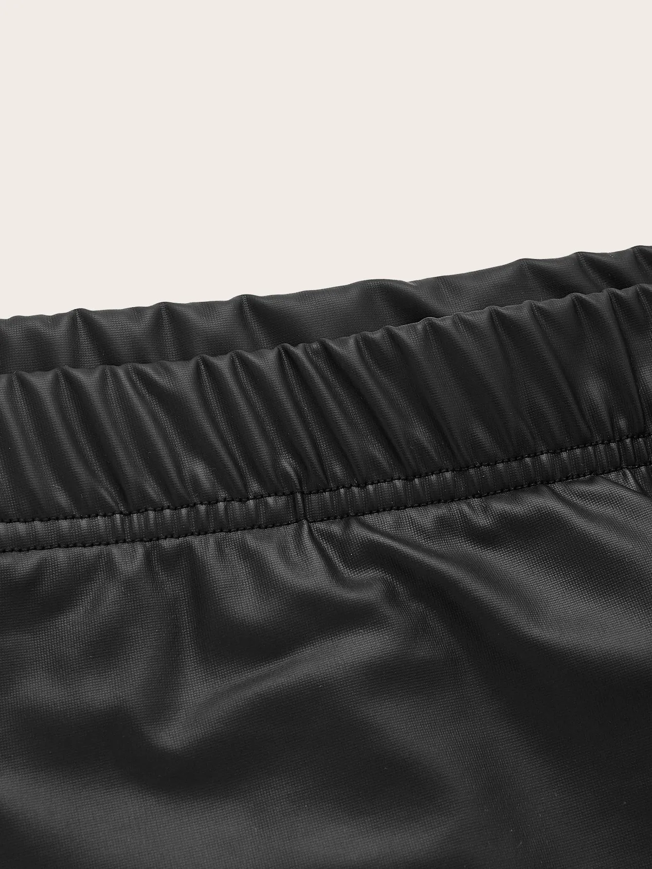 Plain Ruched Short Plus Size Skirt