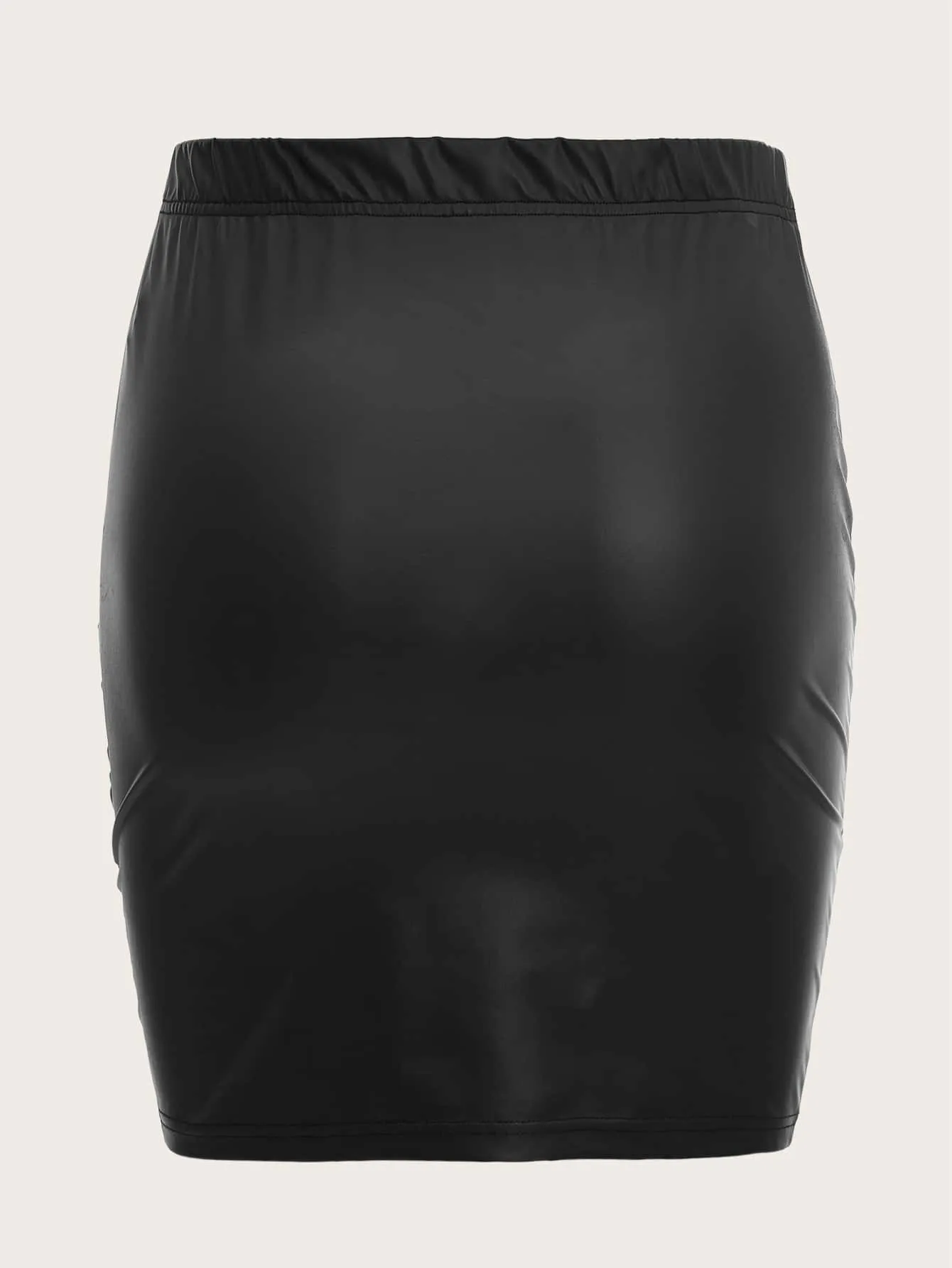 Plain Ruched Short Plus Size Skirt