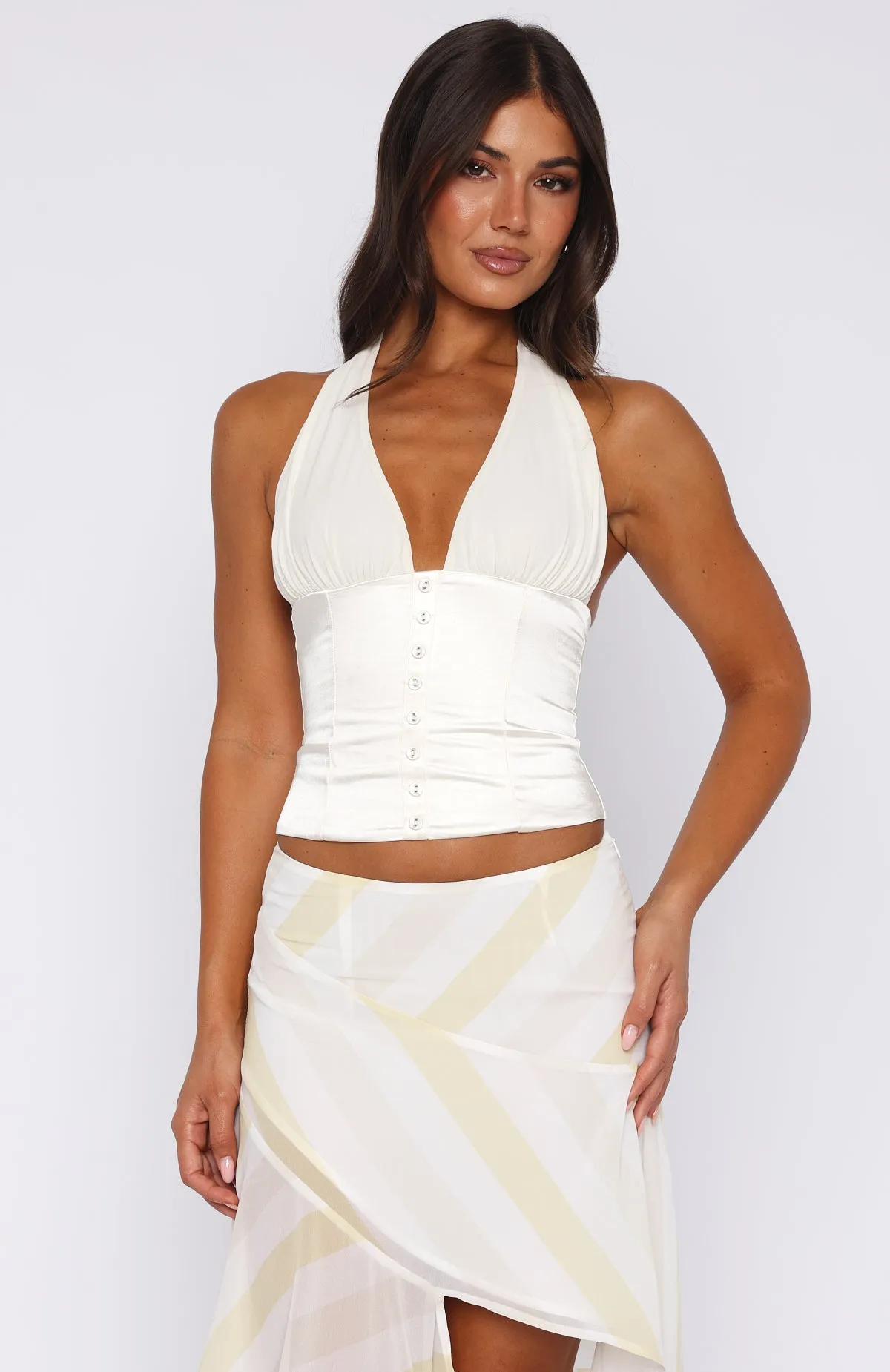 Play For Keeps Bustier Off White FlexibleSole Wrinkle Resistant
