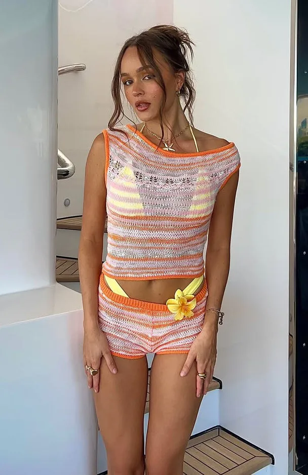 Please Change Your Mind Knit Shorts Peaches And Cream Casual Ease Chafe Resistant Lining