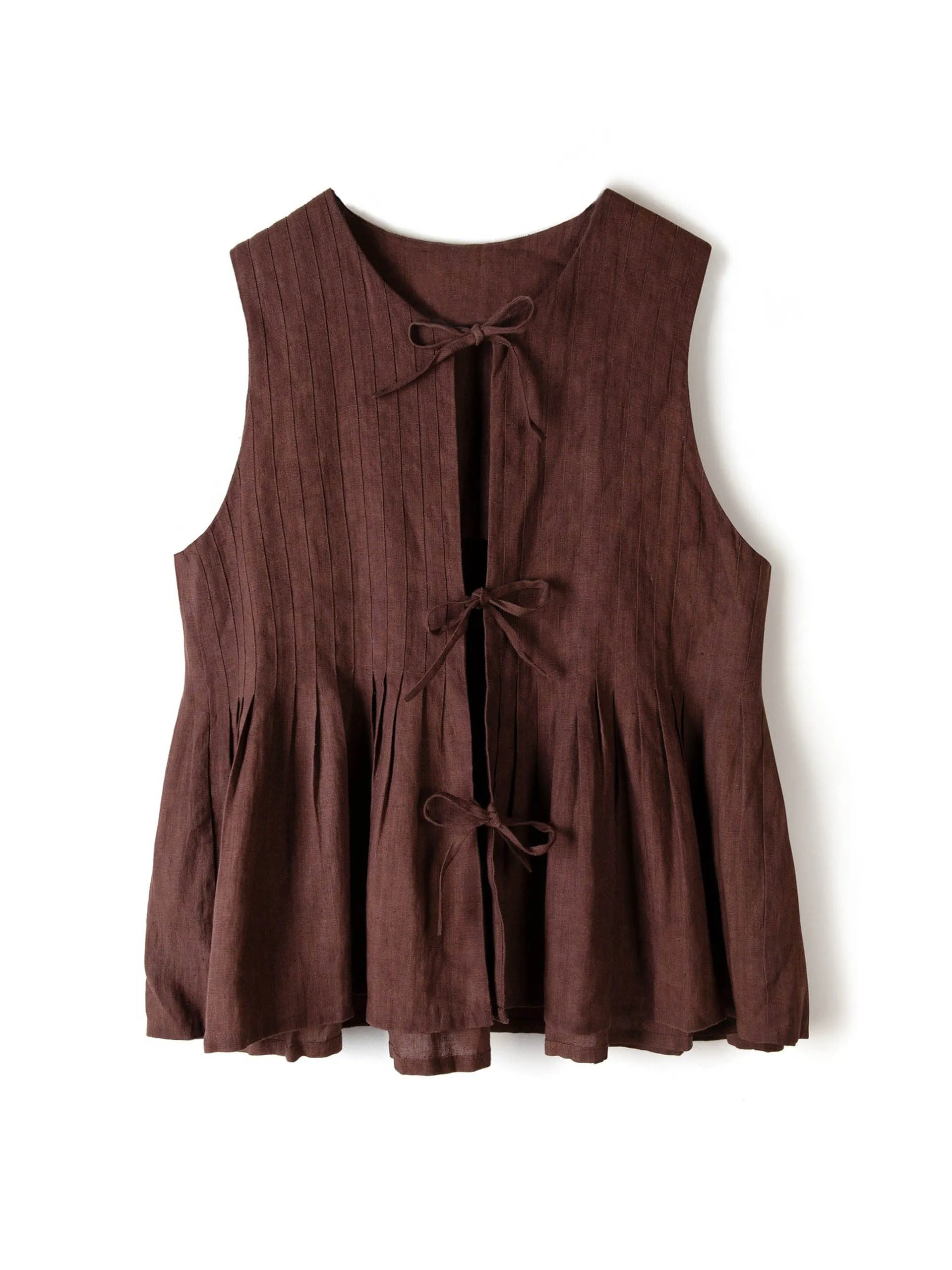 Pleated cami lounge set espresso linen