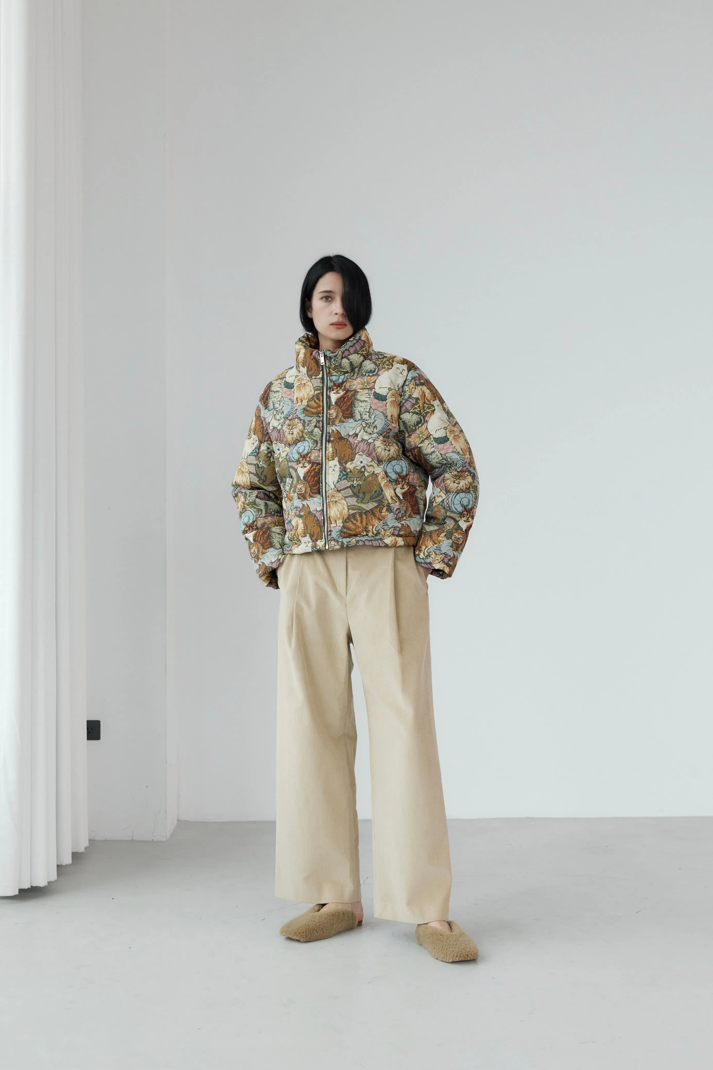 Pleated Corduroy Trousers