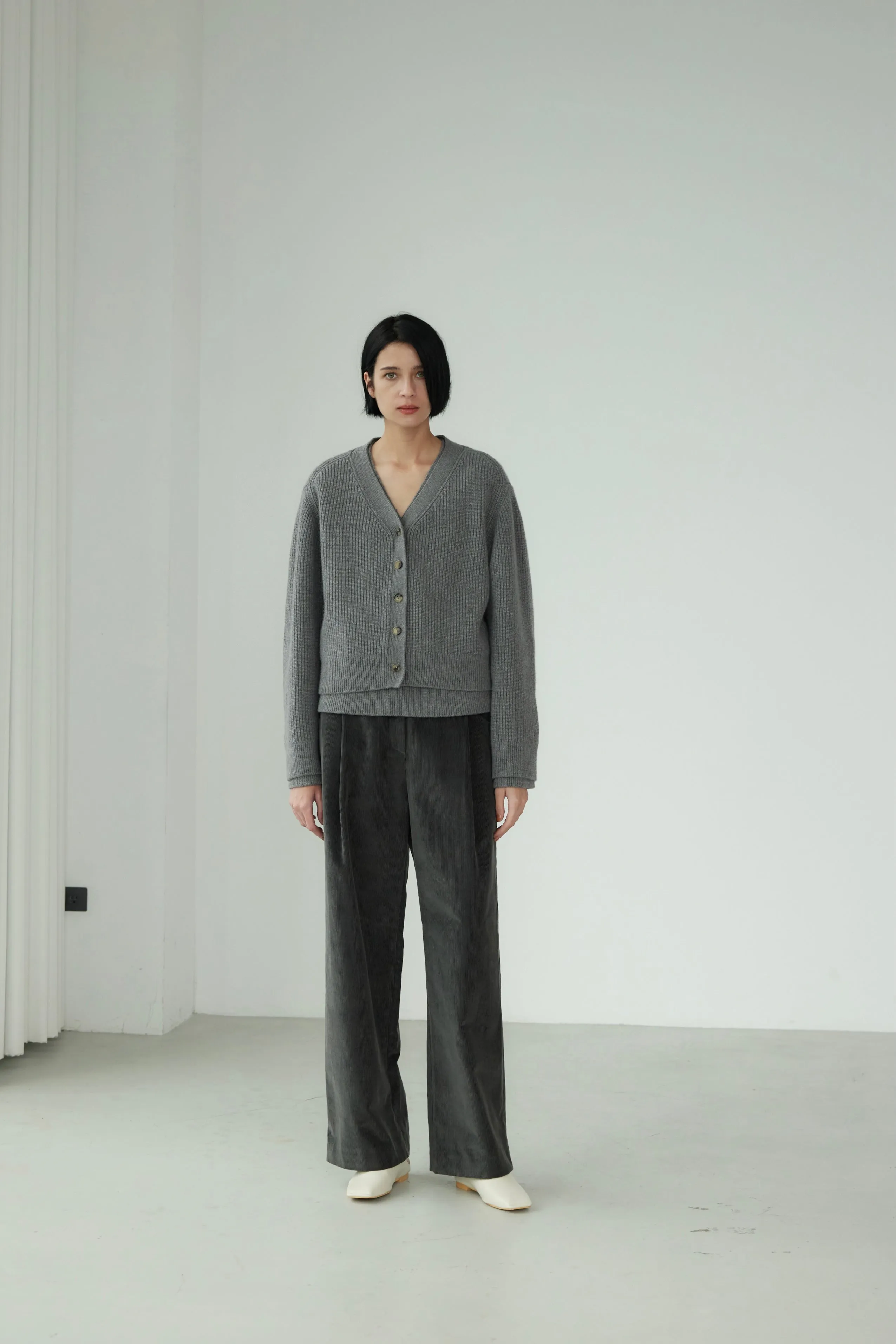 Pleated Corduroy Trousers
