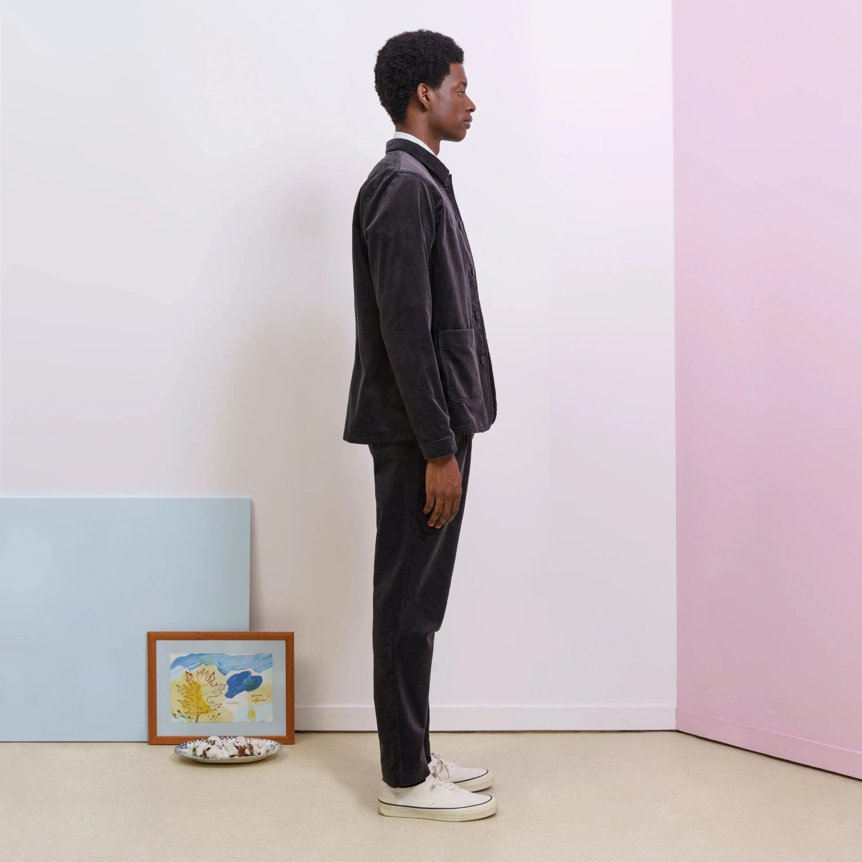 PLEATED CORDUROY TROUSERS