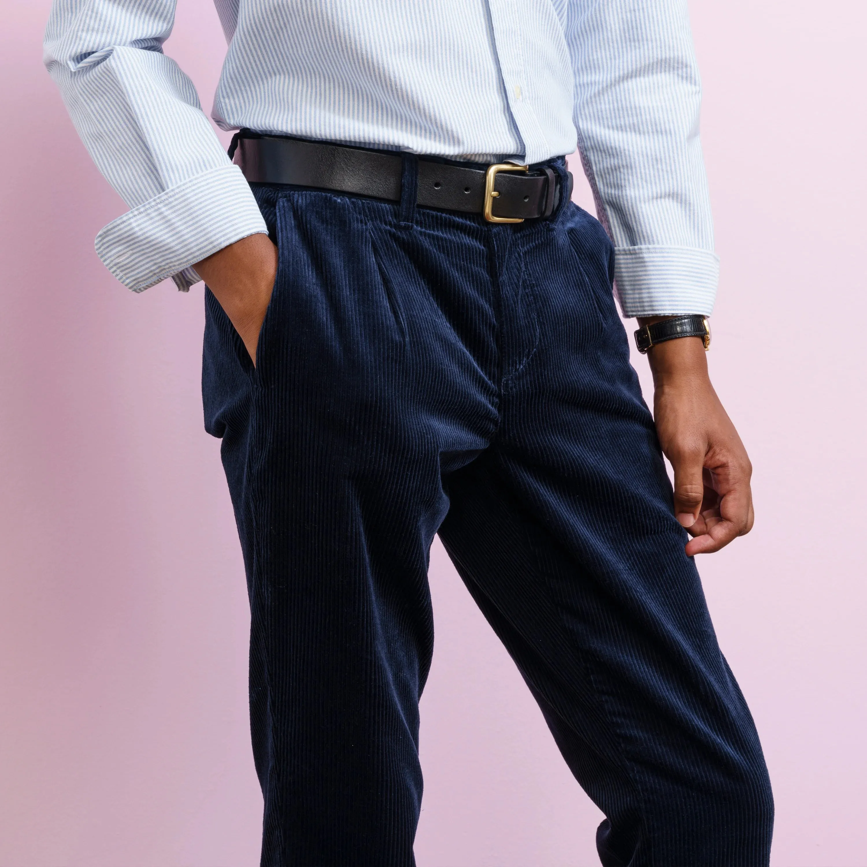 PLEATED CORDUROY TROUSERS