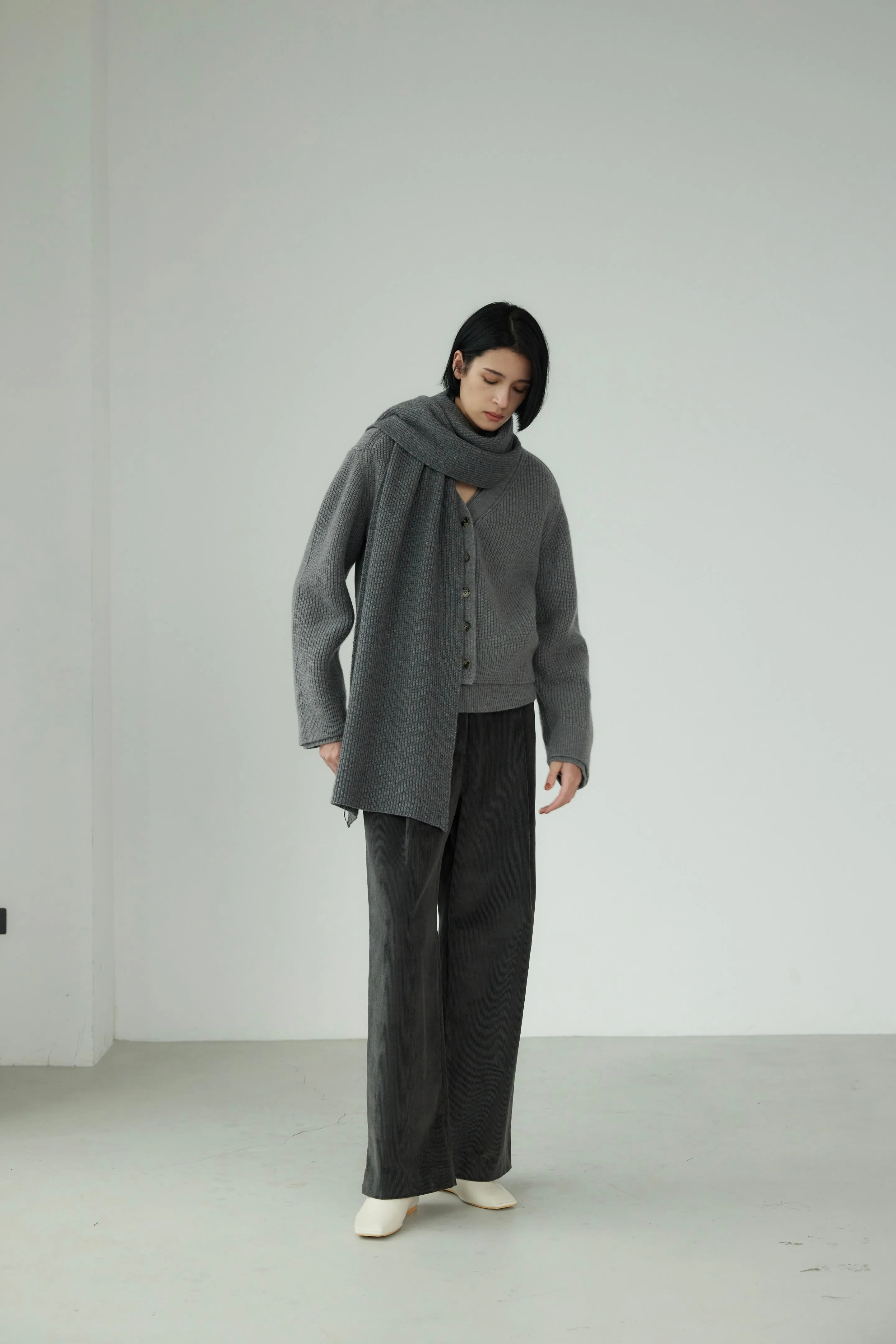 Pleated Corduroy Trousers