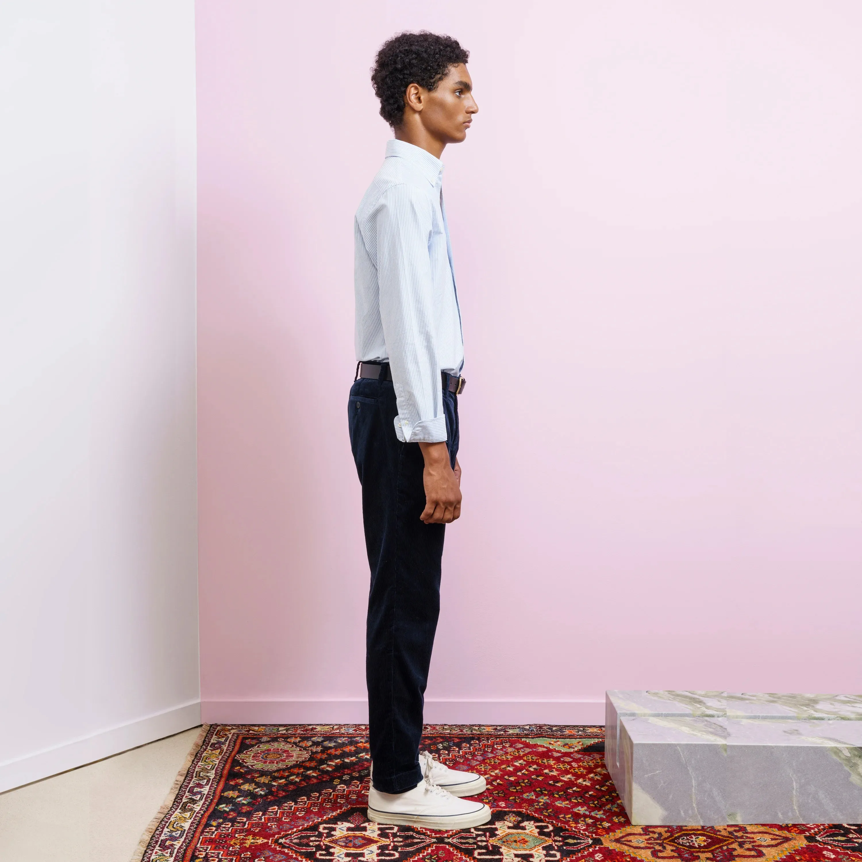 PLEATED CORDUROY TROUSERS