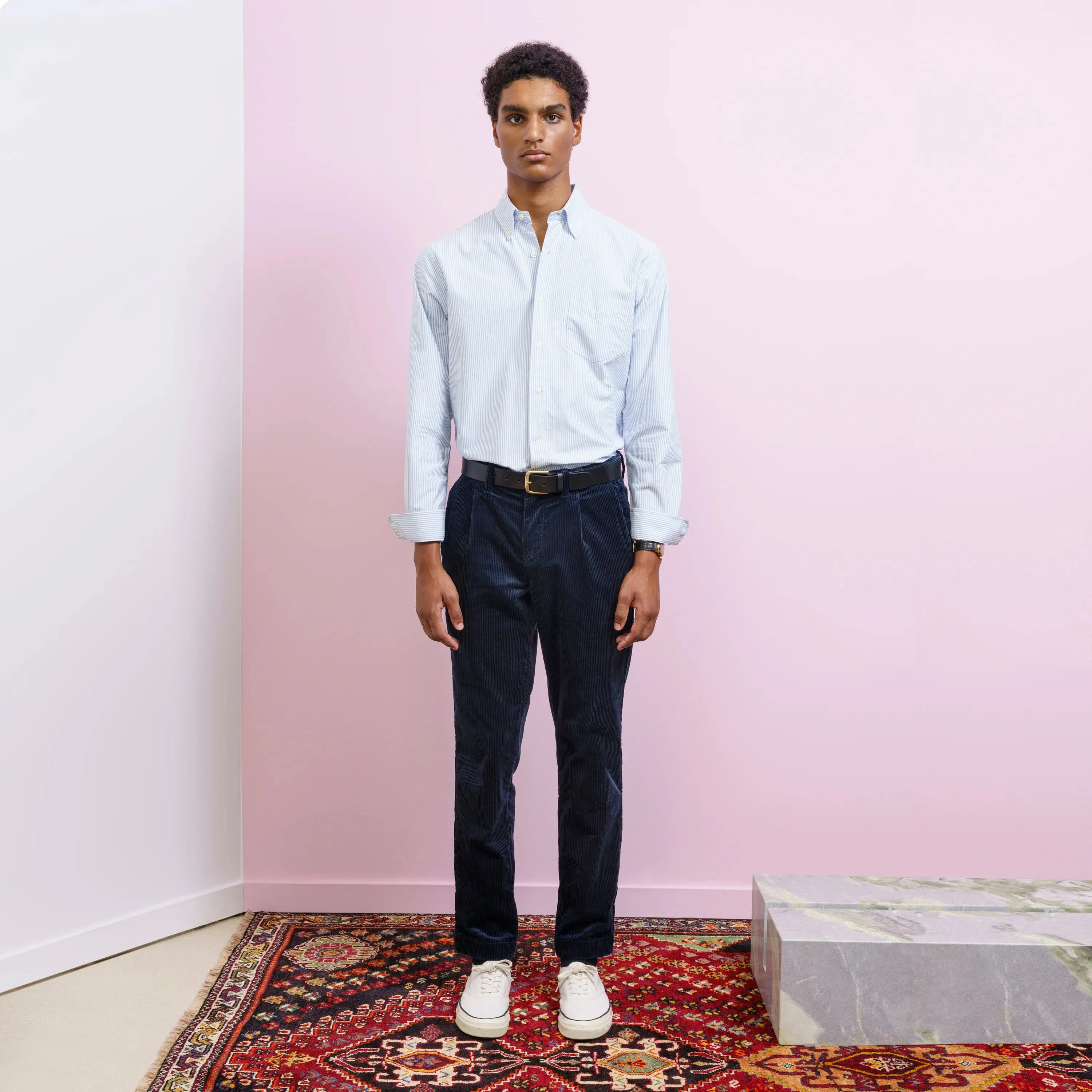 PLEATED CORDUROY TROUSERS