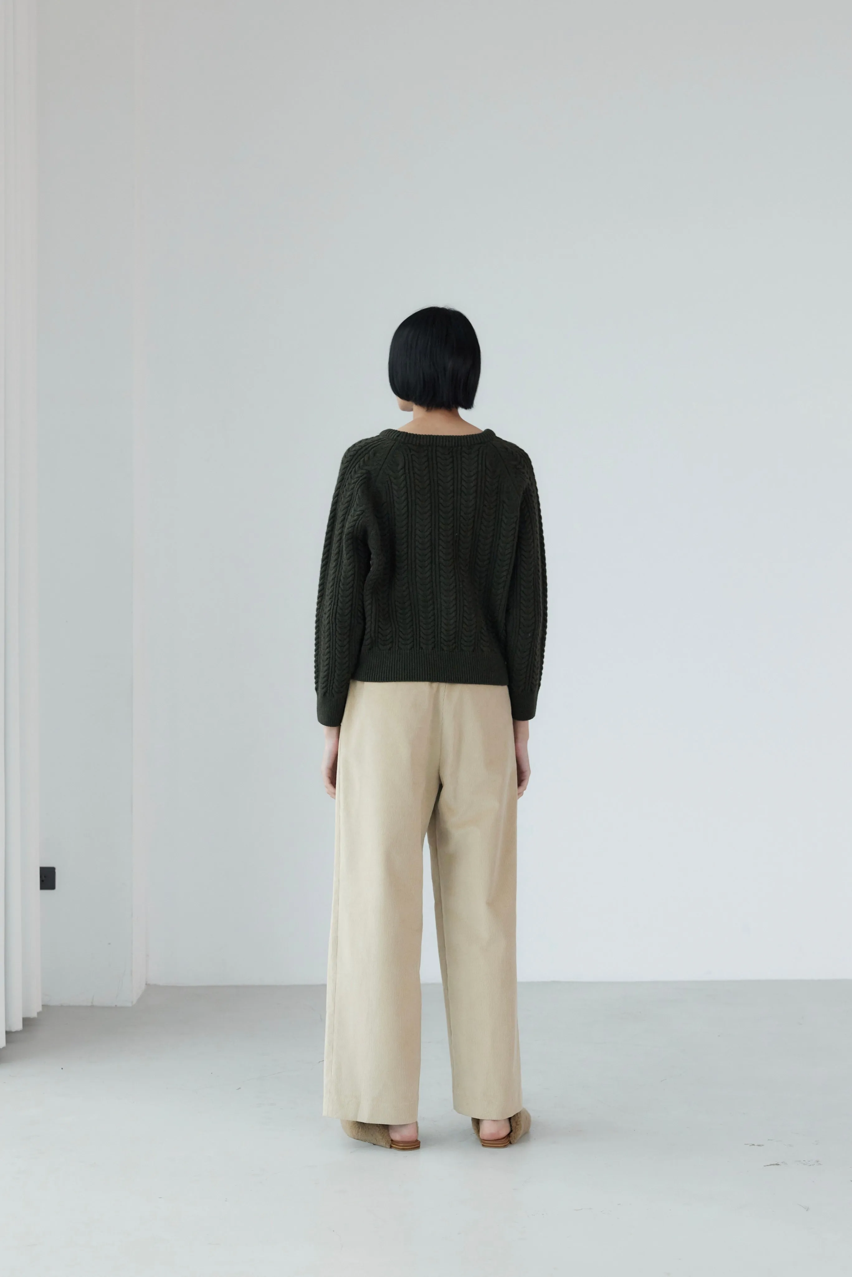 Pleated Corduroy Trousers