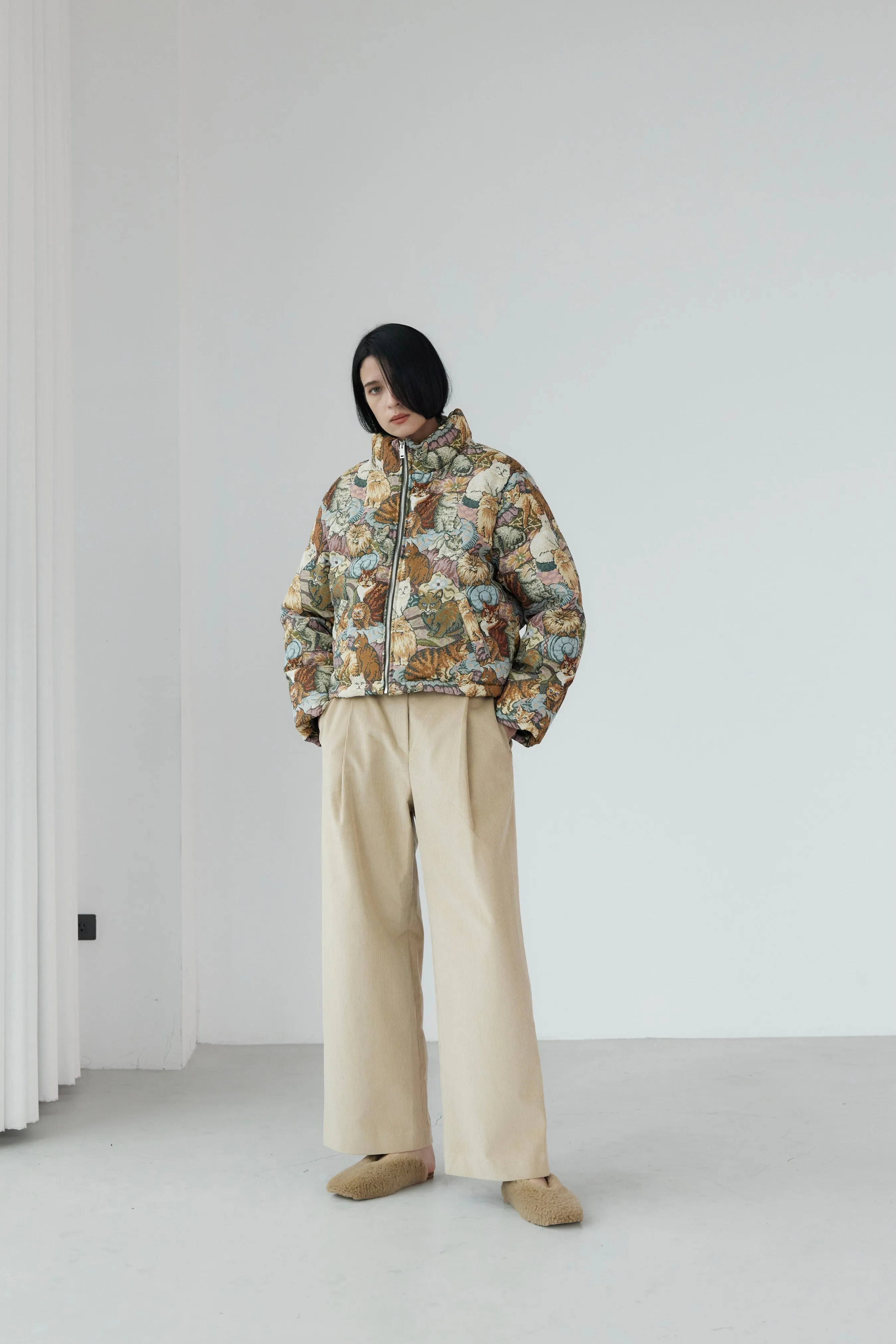 Pleated Corduroy Trousers
