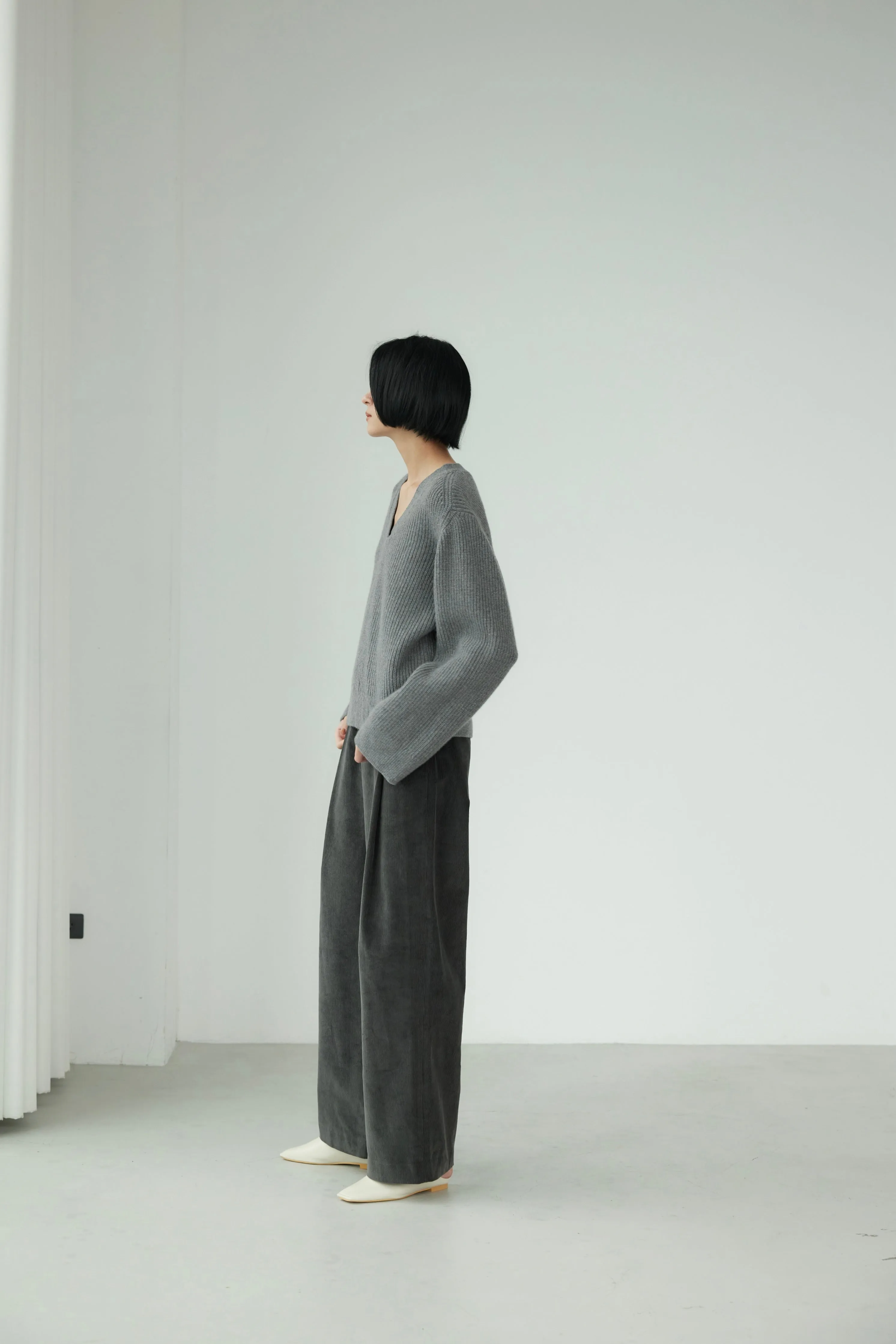 Pleated Corduroy Trousers