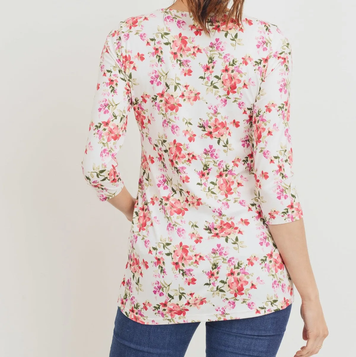 Pleated Maternity Top - Floral Dreams