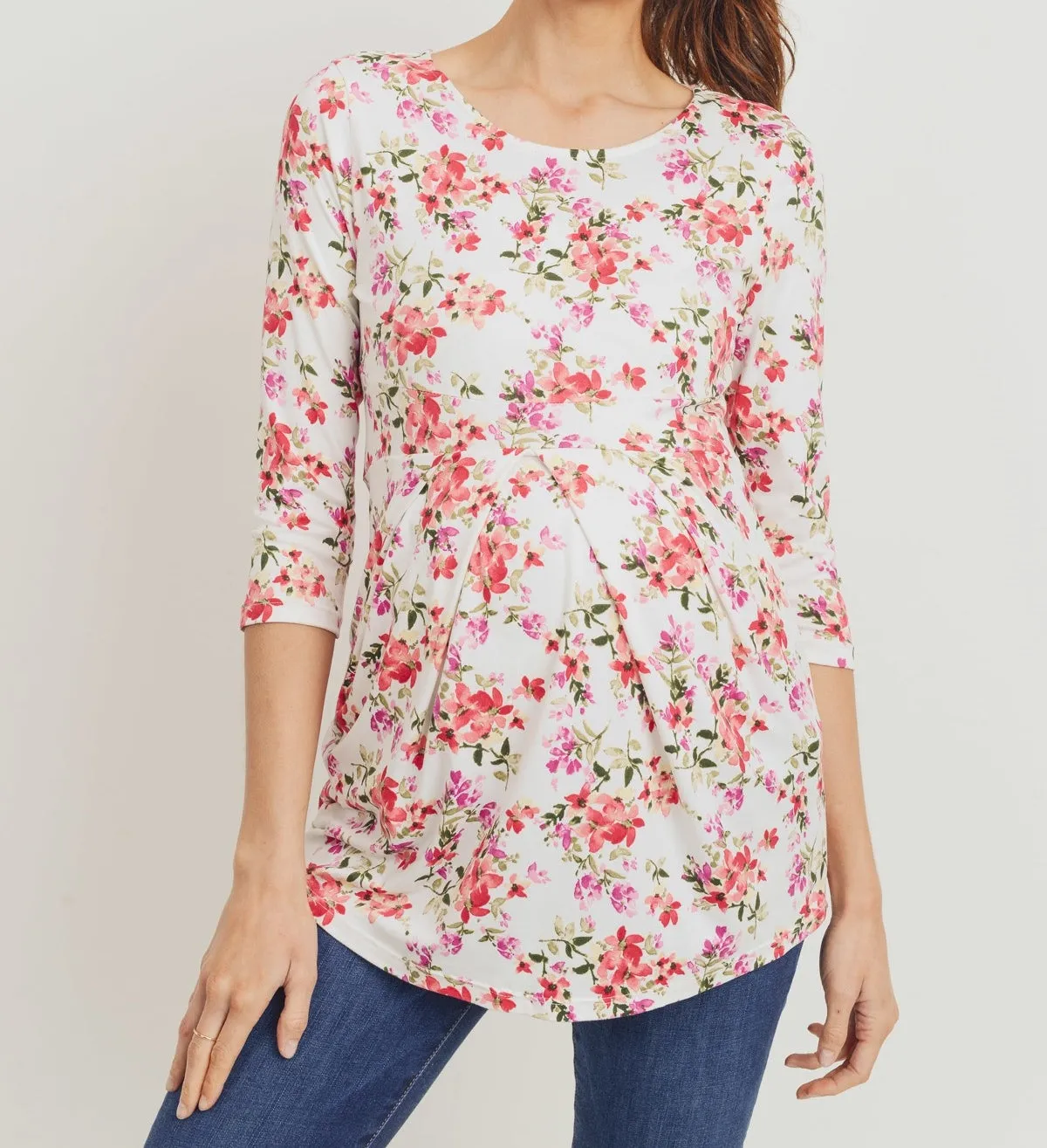 Pleated Maternity Top - Floral Dreams