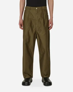 Pleated Satin Pants Khaki