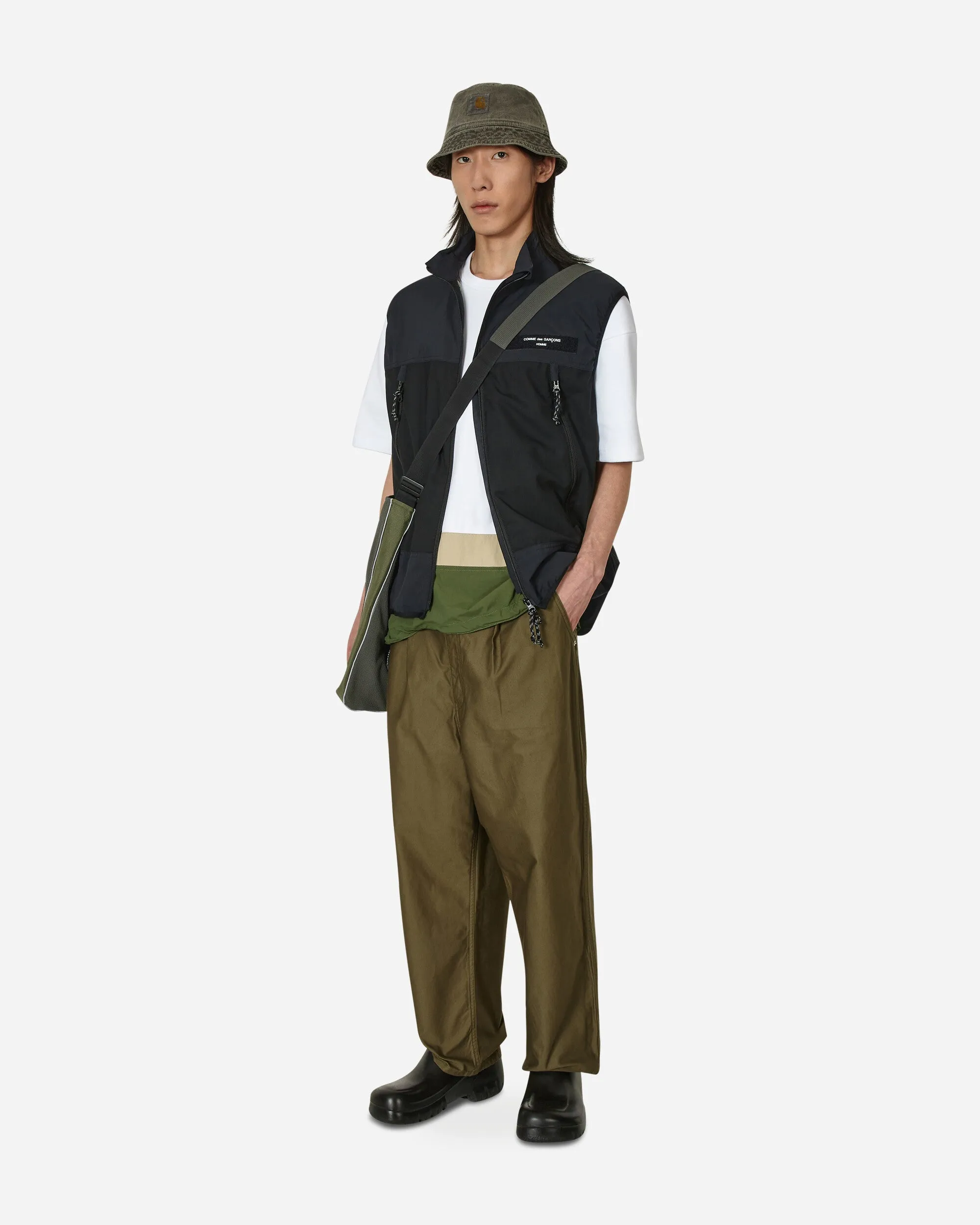 Pleated Satin Pants Khaki