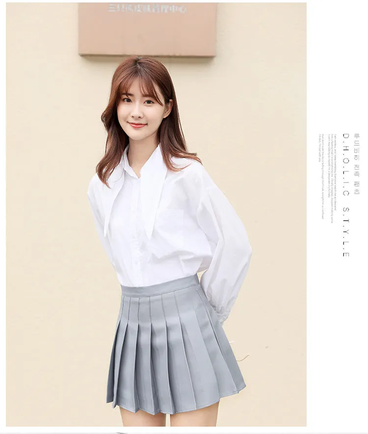Pleated Skirt Korean Women Student A-Line Skirt