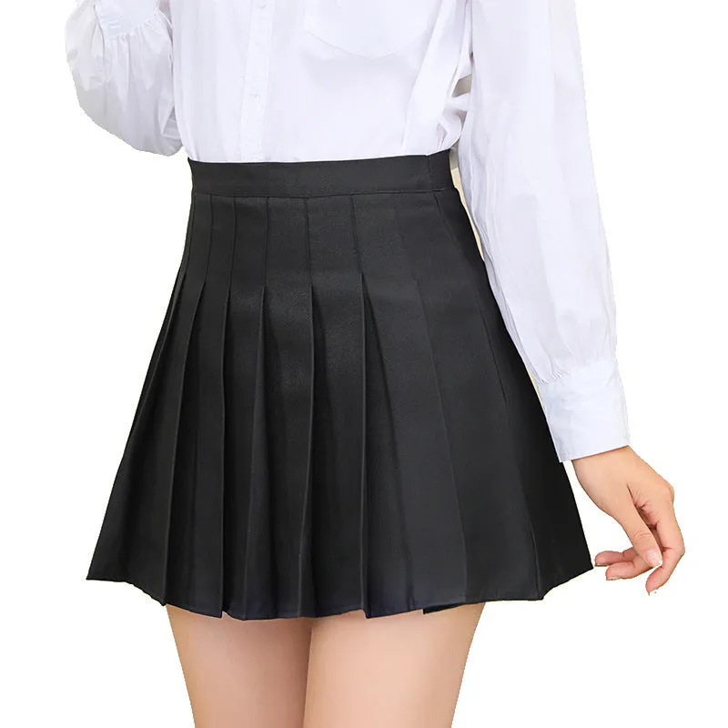 Pleated Skirt Korean Women Student A-Line Skirt