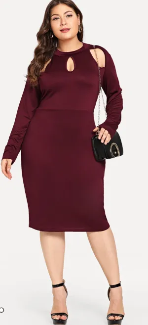 Plum Cut Out Dress PLUS