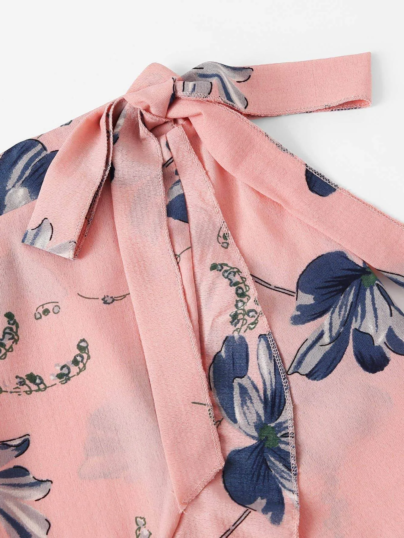 Plus Floral Print Ruffle Hem Wrap Skirt