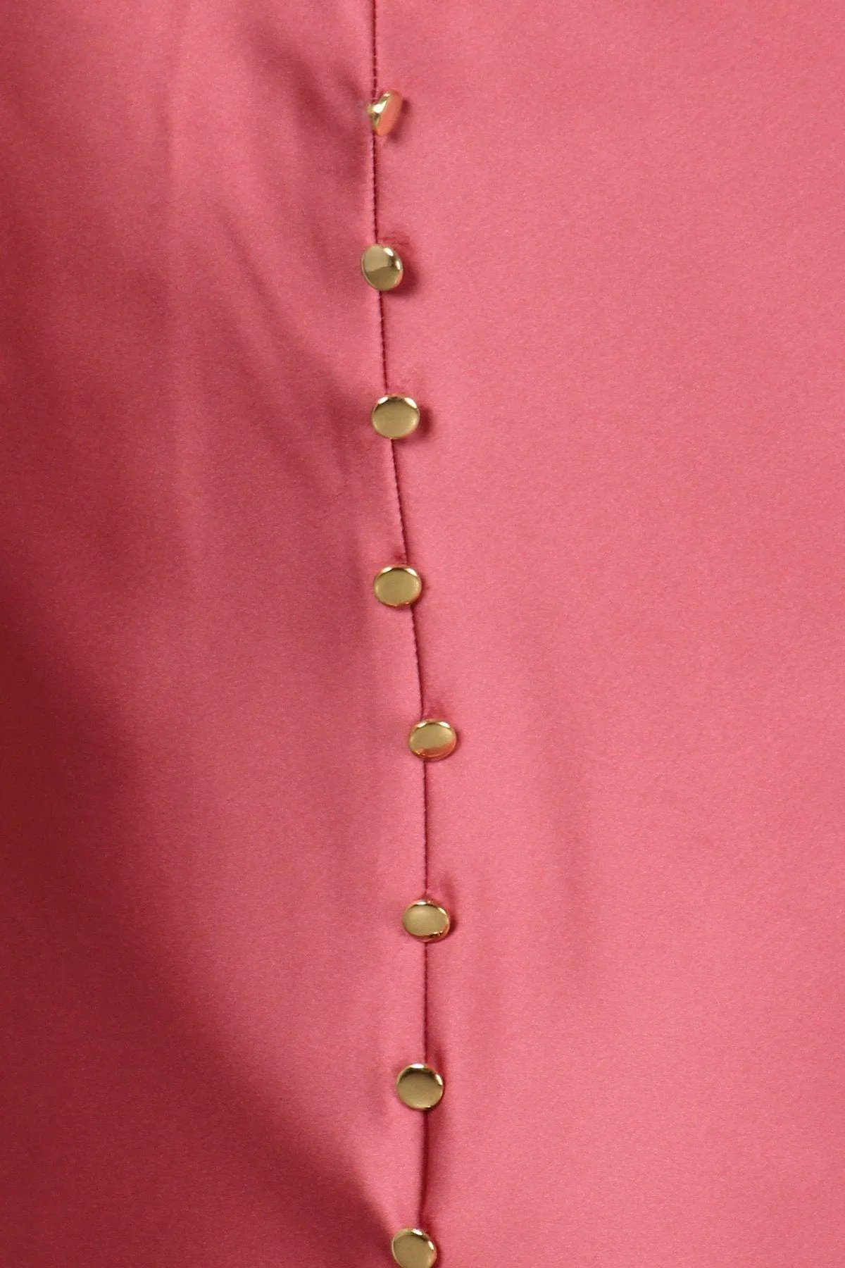 Plus Pink Button Detail Side Slit Midi Skirt