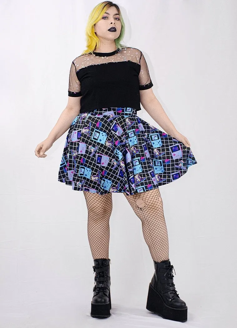 Plus Size Aesthetic Video Game Black Skirt