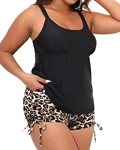 Plus Size Athletic Two Piece Tummy Control Bathing Suits