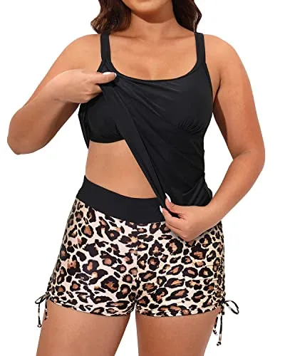 Plus Size Athletic Two Piece Tummy Control Bathing Suits