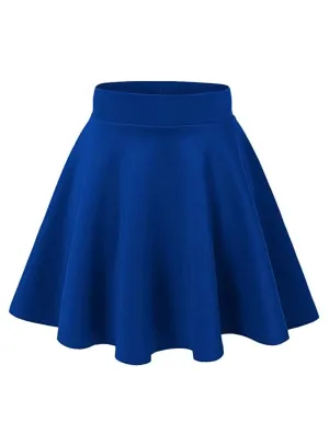 Plus Size Blue Elastic Circle Skirt