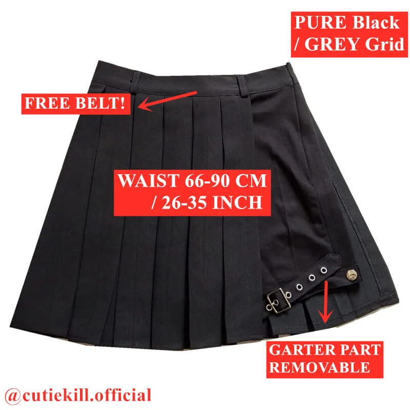 [Plus size] Goth punk belt darkness garter skirt
