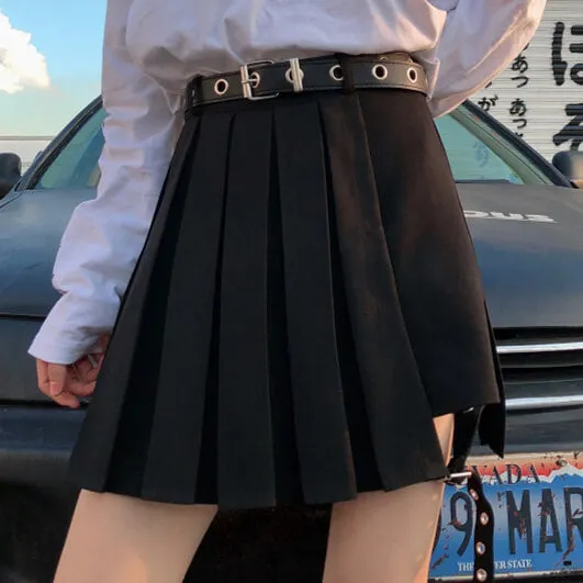 [Plus size] Goth punk belt darkness garter skirt