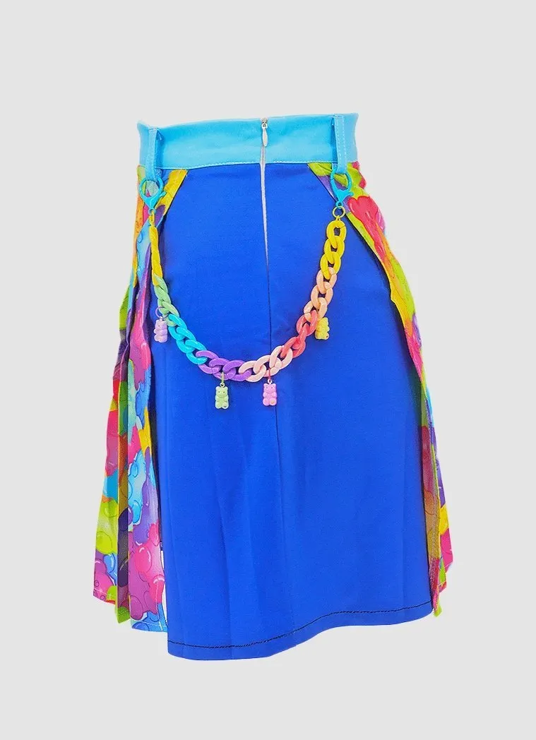 Plus Size Gummy Bear Pleated Chain Skirt