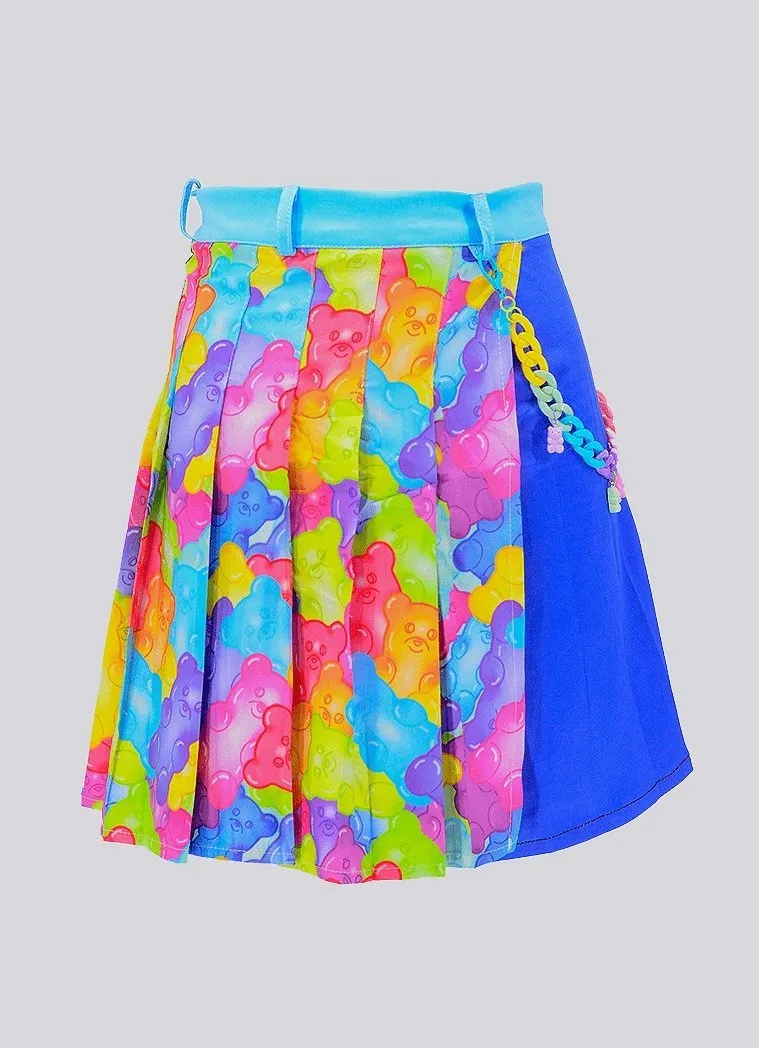 Plus Size Gummy Bear Pleated Chain Skirt