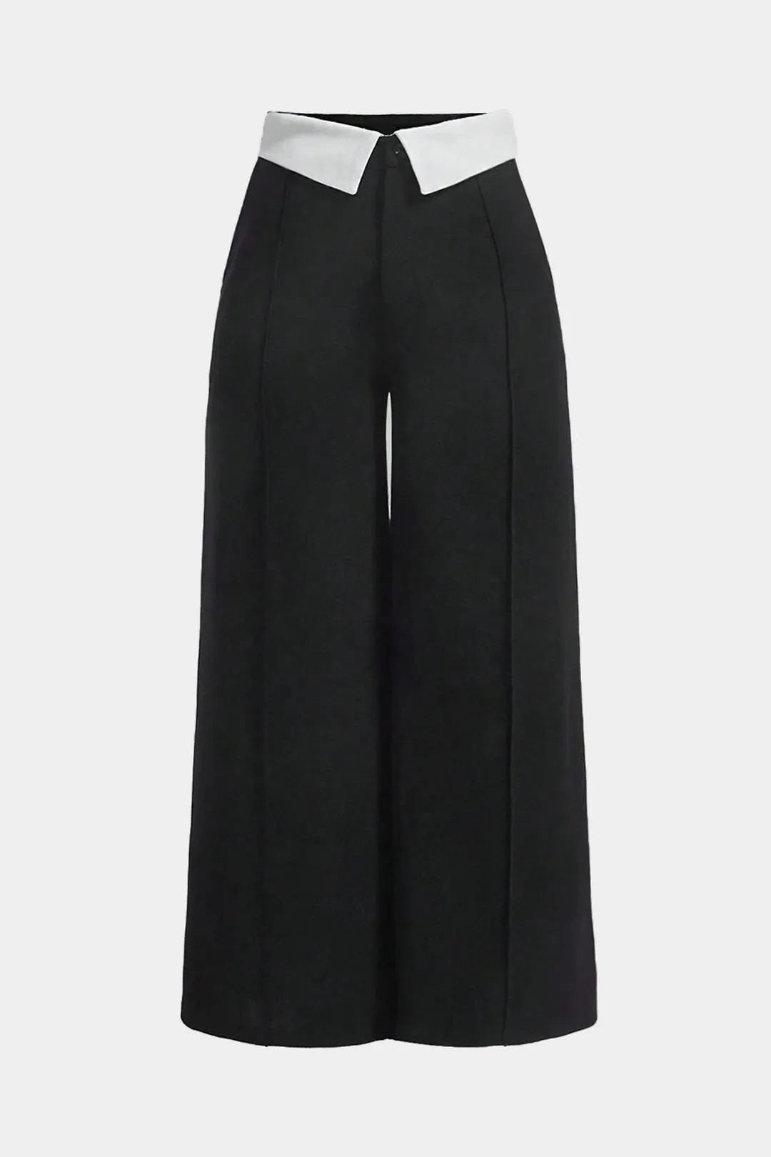 Plus Size High Waist Patchwork Trousers