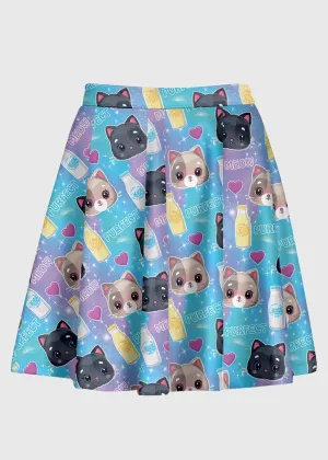 Plus Size Kawaii Cartoon Cat Skirt