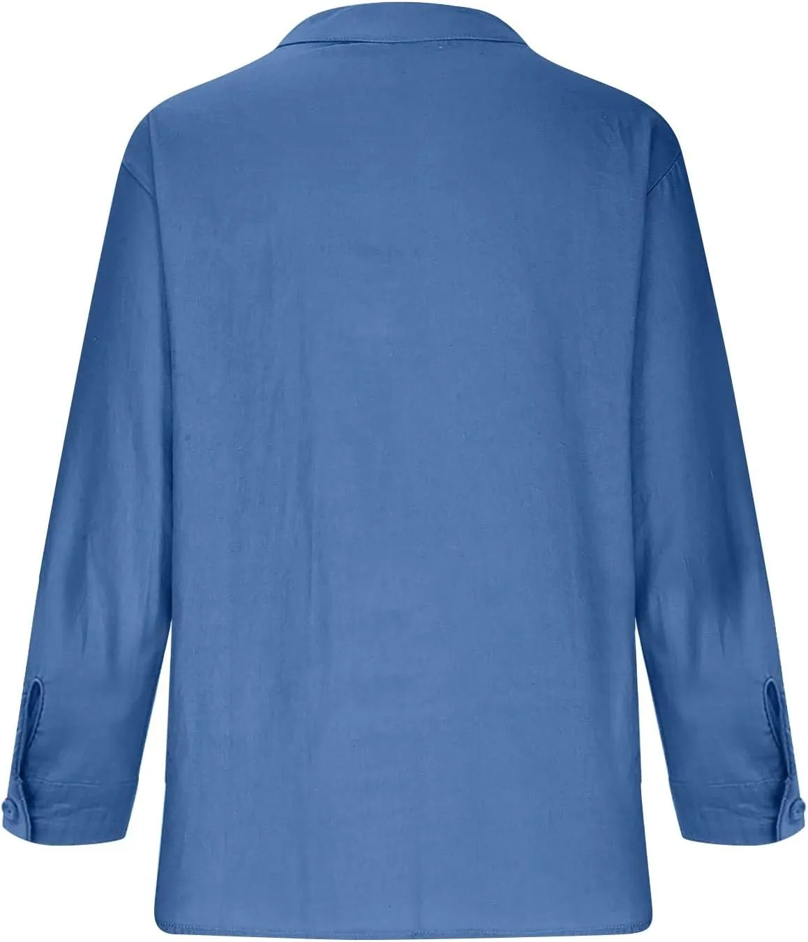 Plus Size Linen Tops for Women V Neck Long Sleeve Button Down Shirts Office Work Blouse Summer Beach Vacation Tunics