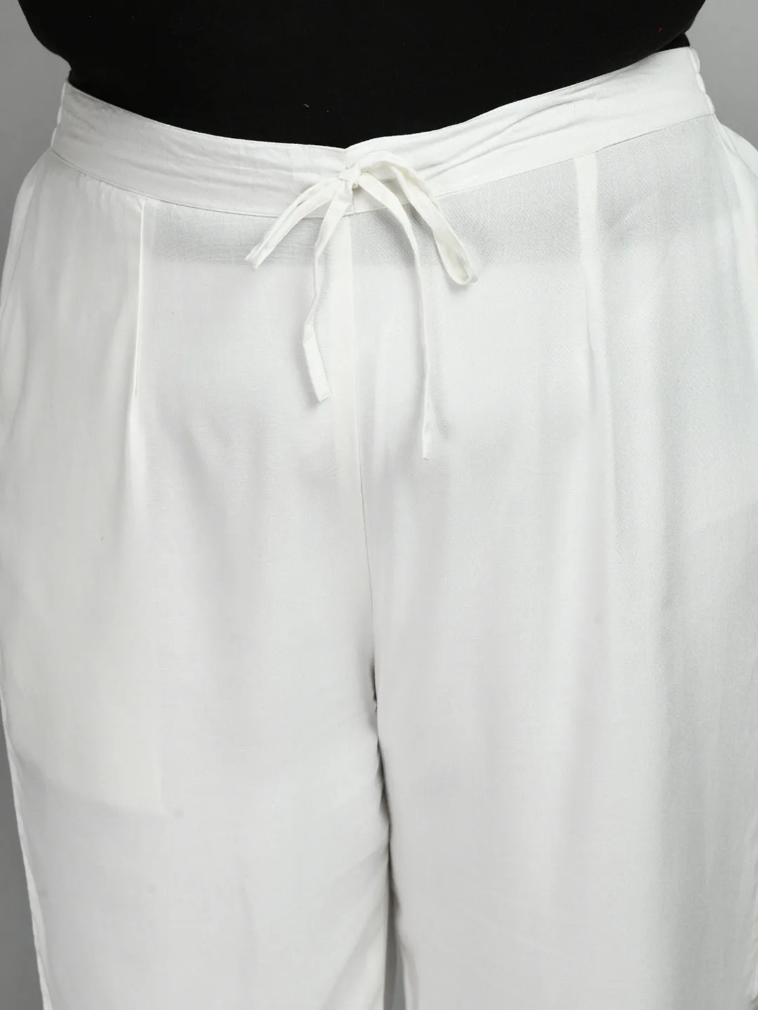 Plus Size Plus Size Aari White Trousers