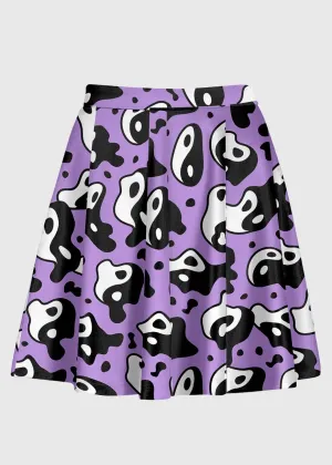 Plus Size Purple Yin And Yang Trippy Raver Skirt