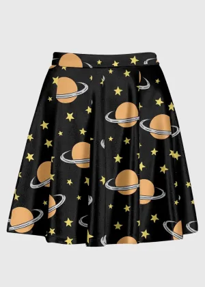 Plus Size Saturn Planet Universe Skirt