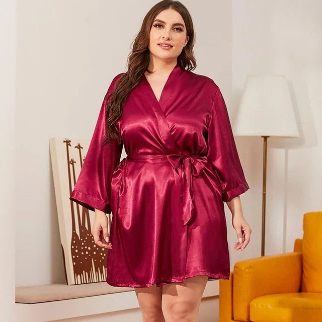 Plus Size Short Nightgown Robe