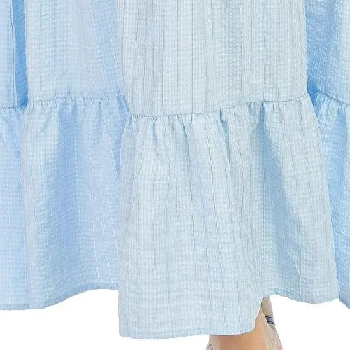 Plus Size Striped Ruffles Boho Maxi Dress