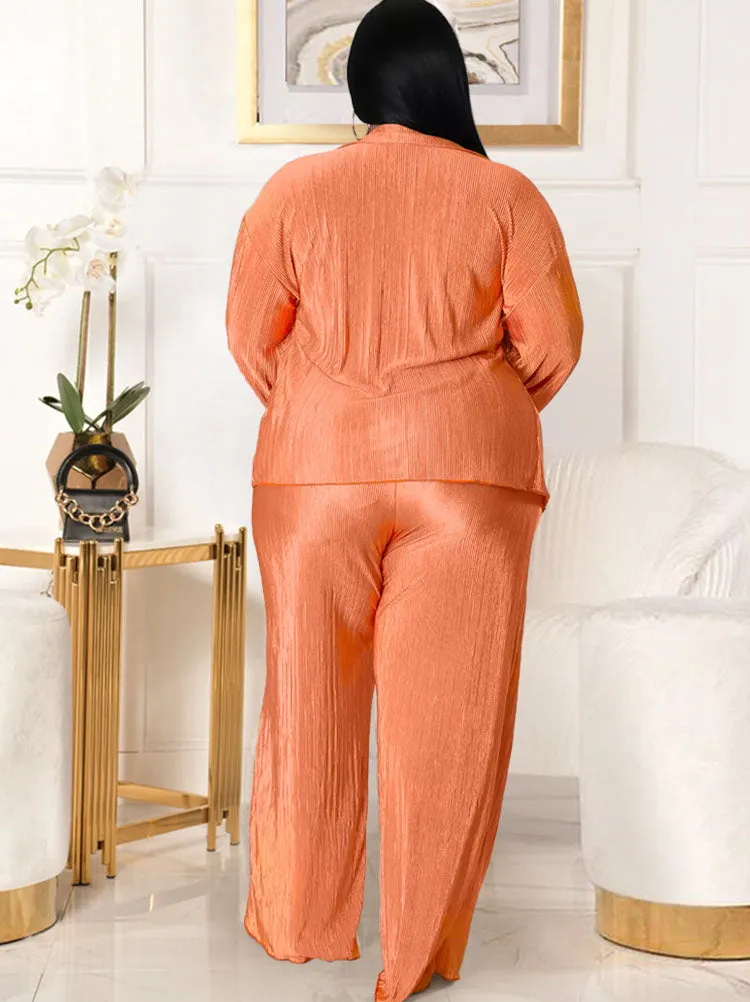 Plus Size Three Piece Cardigan Pant Suits