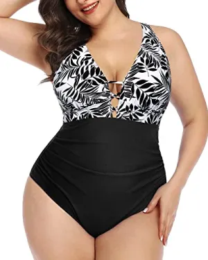 Plus Size Tummy Control Slimming One Piece Swimsuit Women's Bathing Suits