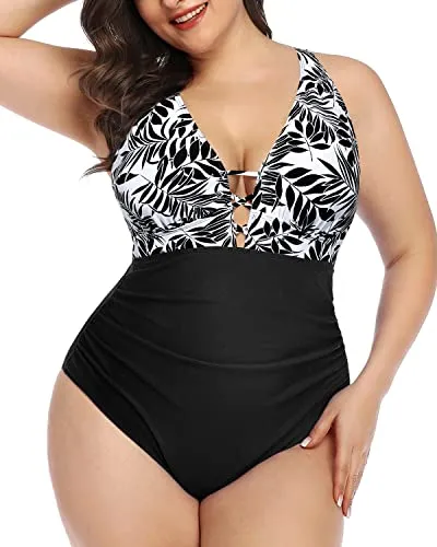 Plus Size Tummy Control Slimming One Piece Swimsuit Women's Bathing Suits