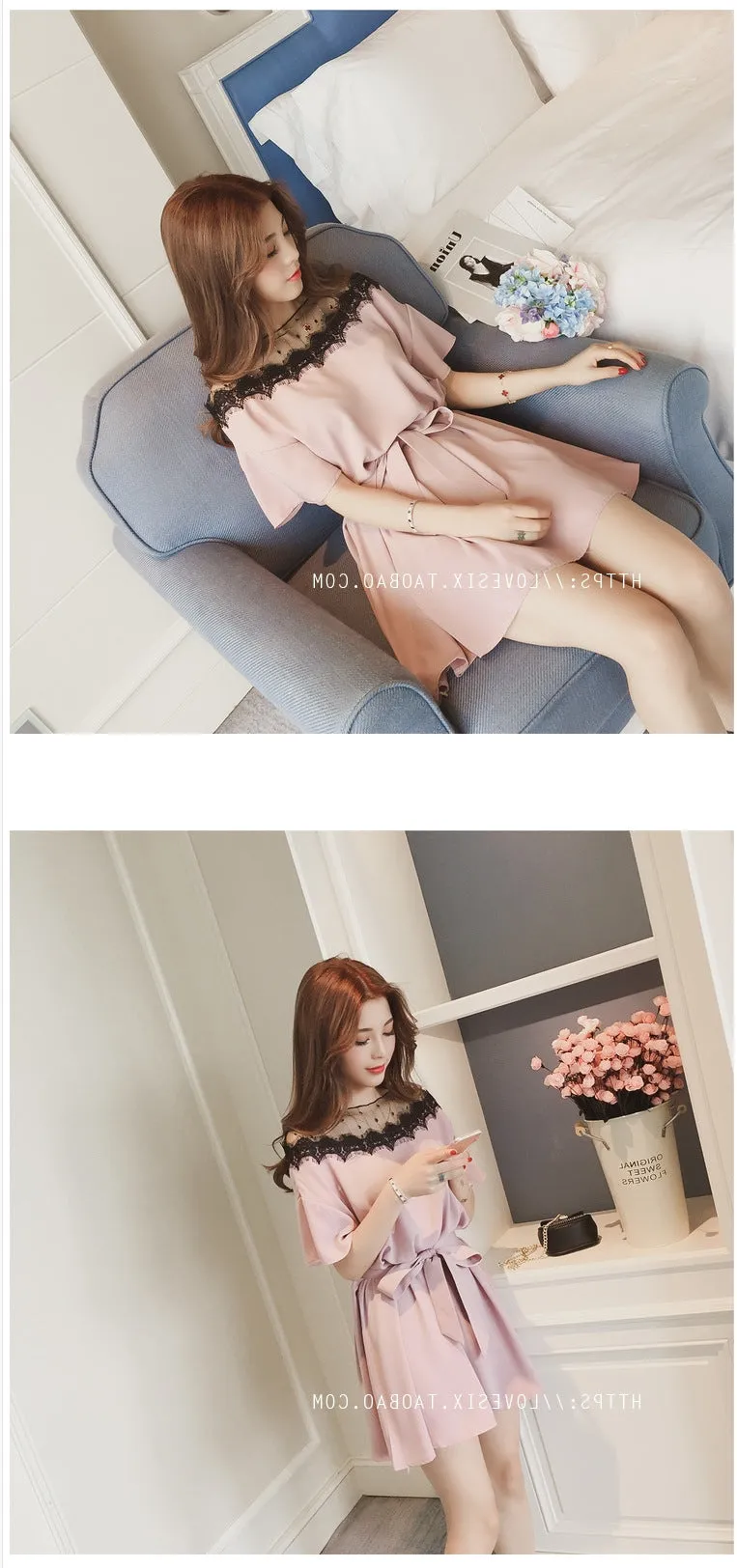 Plus Size Women  Slim Look Dress Chiffon Dress