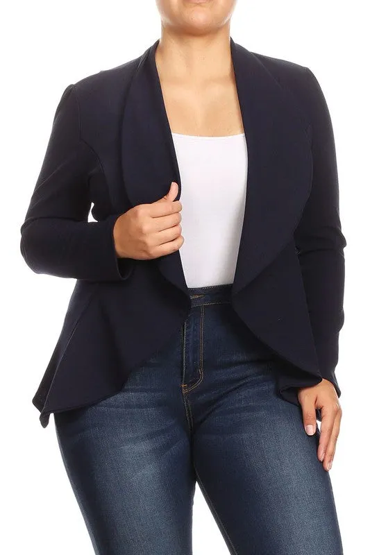 Plus Solid Essential Blazer (More Colors)