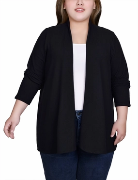 Plus Size Long Sleeve Swing Cardigan Breathable mesh Sporty Cardigan